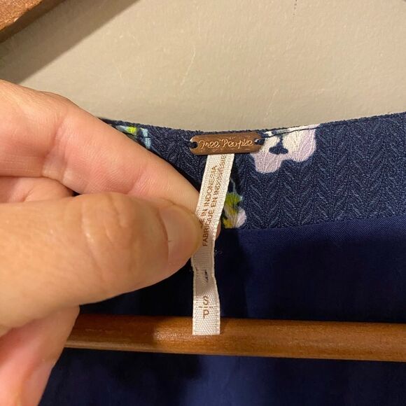 Free People Lost In You Blue‎ Floral Feminine Midi Dress Size S - Picture 6 of 8